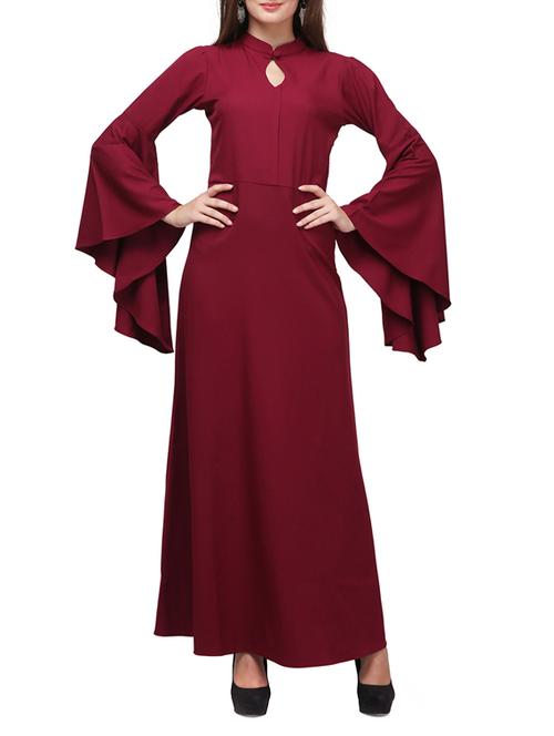 brown crepe maxi dress - 11774920 - Very Small Image - 1