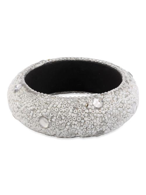 White handmade lac bangle bracelet - 1177577 - Very Small Image - 1