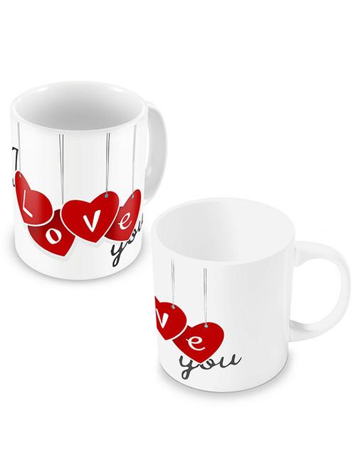 lovely i love you heart printed coffee mugs pair 502 - 11775980 - Very Small Image - 1
