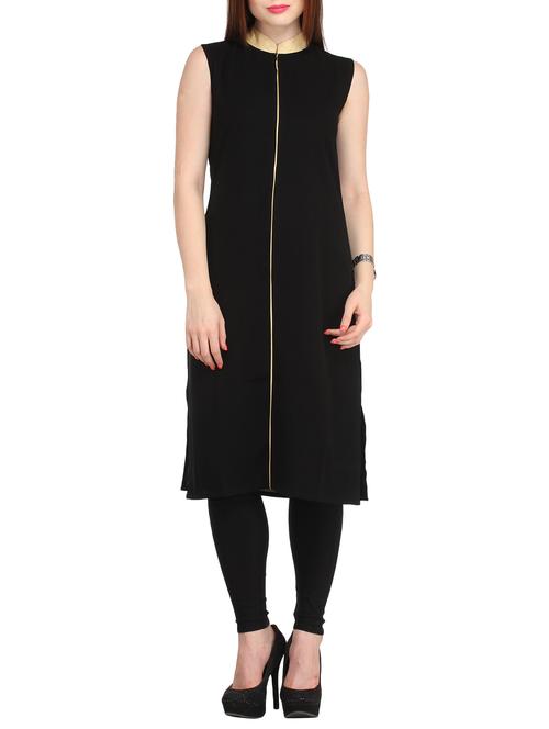 black crepe kurti - 11777956 - Very Small Image - 1