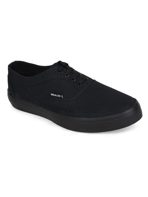 black canvas laceup sneakers - 11779810 - Very Small Image - 1