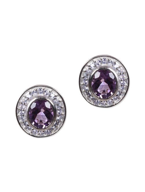 violet crystal sterling silver stud earrings - 1178181 - Very Small Image - 1