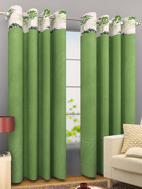 set of 2 green polyester curtain - 11783285 - Very Small Image - 1