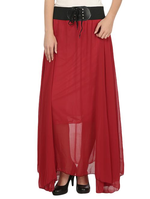 red georgette skirt - 11784657 - Very Small Image - 1