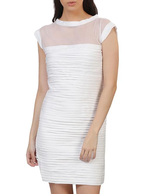 white silk blend sheath dress - 11788439 - Very Small Image - 1