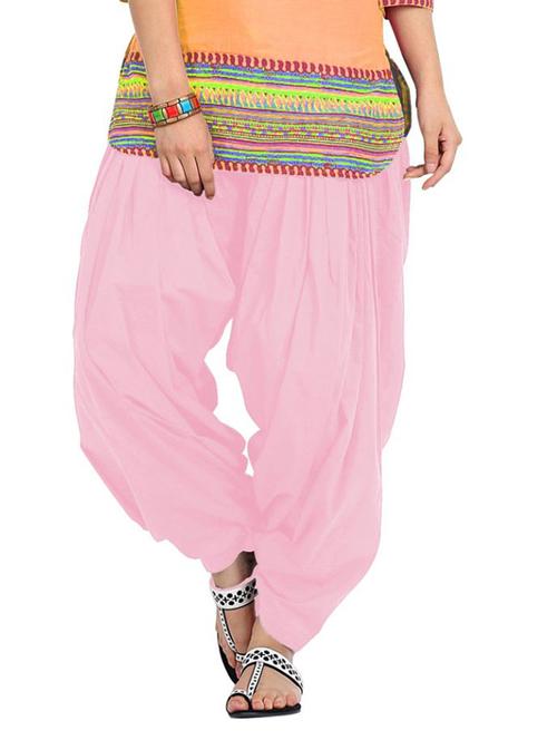 pink cotton patiyala salwars - 11789313 - Very Small Image - 1