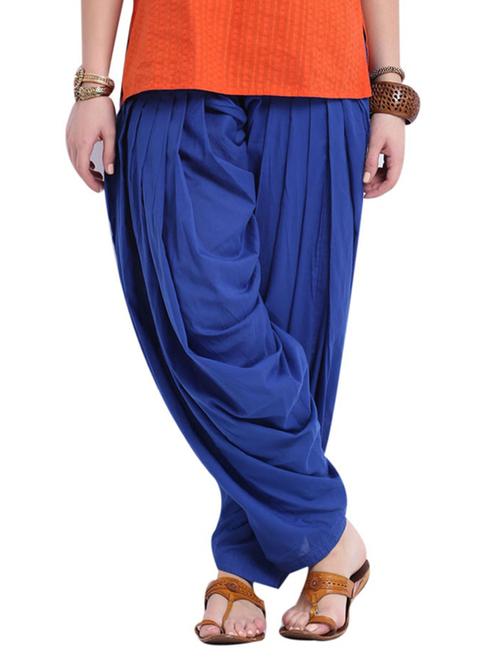 blue cotton patiyala salwars - 11789316 - Very Small Image - 1