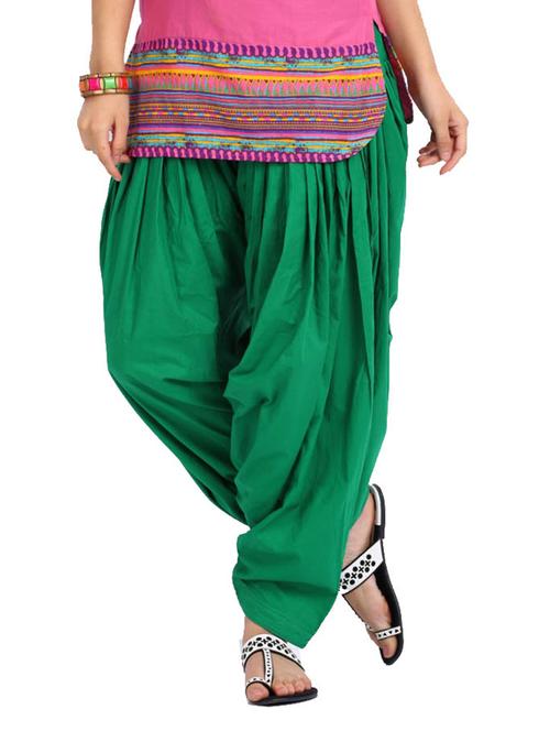green cotton patiyala salwars - 11789317 - Very Small Image - 1
