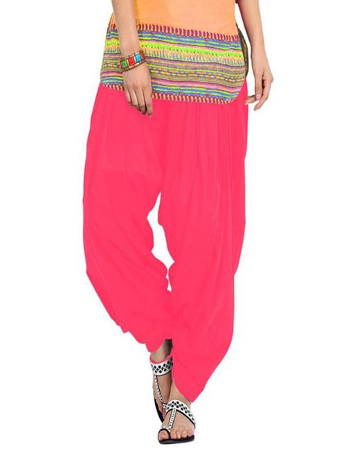 pink cotton patiyala salwars - 11789319 - Very Small Image - 1