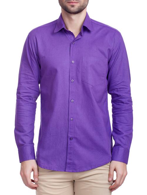 purple cotton casual shirt - 11789495 - Very Small Image - 1
