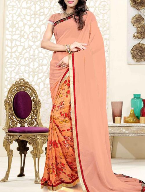 art silk half & half  saree with blouse - 11790501 - Very Small Image - 1