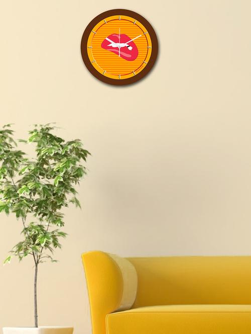 yellow wood wall clock - 11792203 - Very Small Image - 1