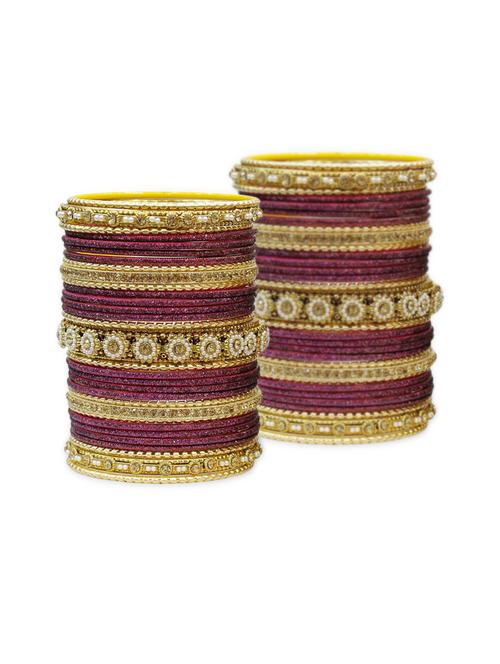 purple gold tone stone bangles - 11802866 - Very Small Image - 1