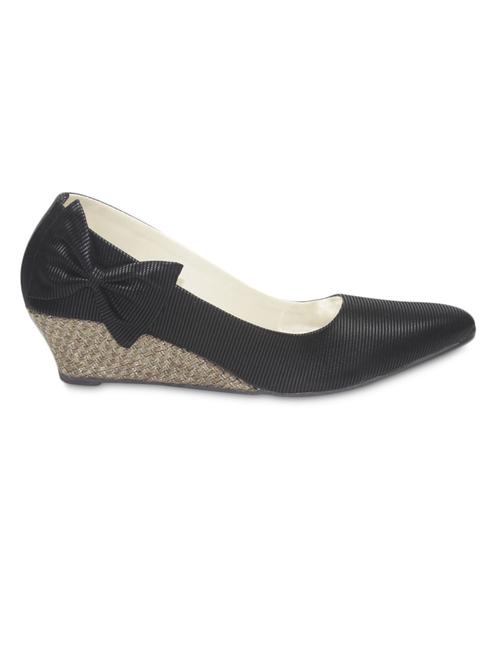 black leatherette wedges - 1180673 - Very Small Image - 1