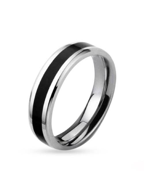 black satinless steel hand ring - 11807002 - Very Small Image - 1
