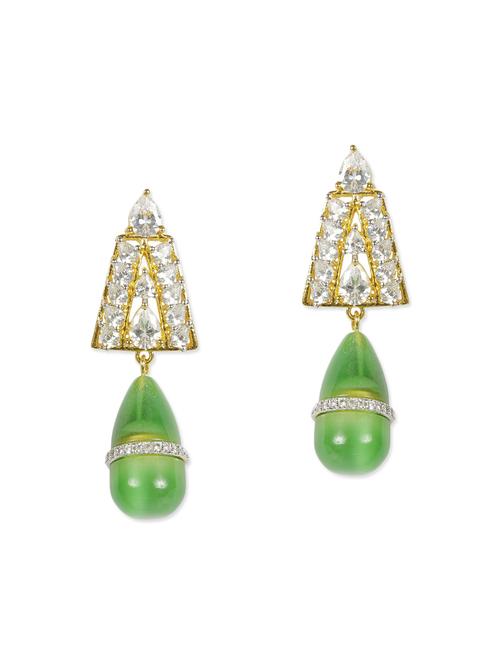 green coloured drop earrings - 11807465 - Very Small Image - 1