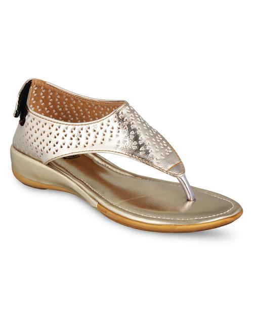 gold faux leather sandal - 11808419 - Very Small Image - 1