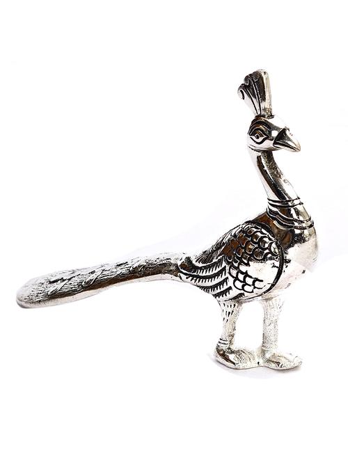 silver  metallic finish standing peacock - 1181214 - Very Small Image - 1