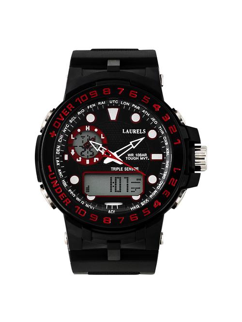 black leatherette sports watch - 11818526 - Very Small Image - 1