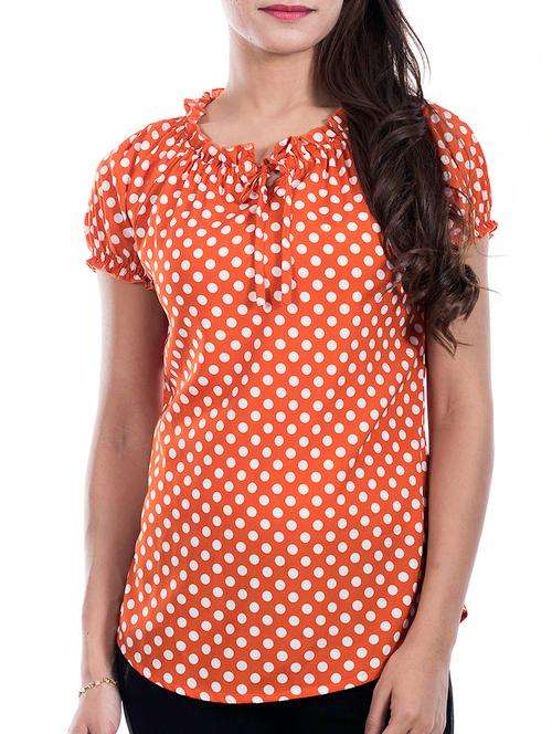 tie up neck polka dot top - 11820658 - Very Small Image - 1