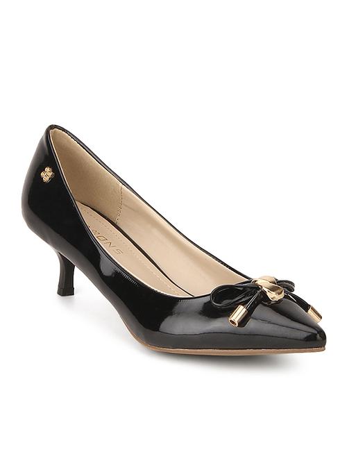 black leatherette heel pump - 11823491 - Very Small Image - 1