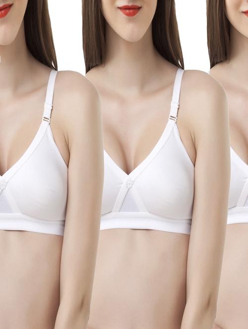 white cotton t-shirt bra set of 3 - 11823880 - Very Small Image - 1