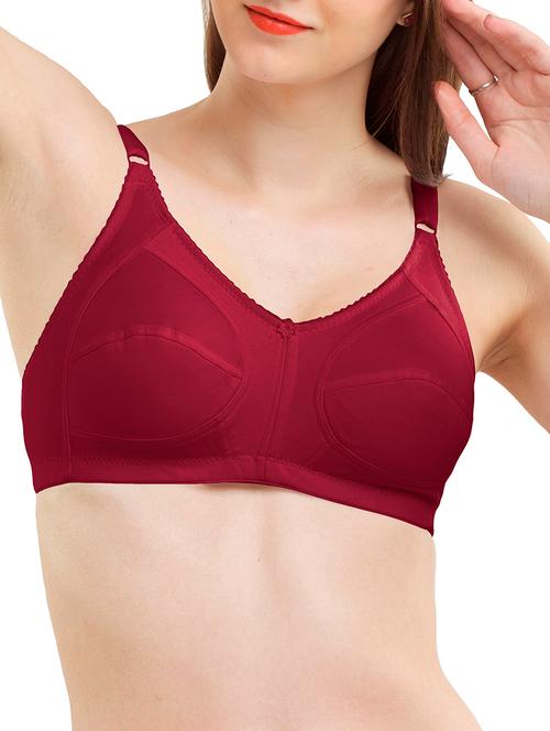 maroon cotton bra - 11823884 - Very Small Image - 1