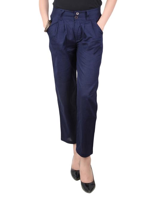navy blue cotton trouser - 11825558 - Very Small Image - 1