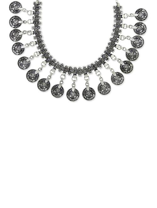 silver brass choker necklace - 11826438 - Very Small Image - 1