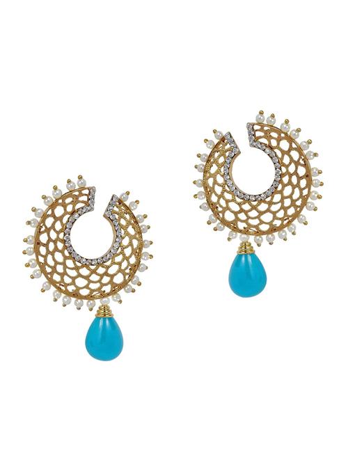 blue copper pearl earrings - 11826994 - Very Small Image - 1