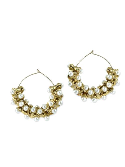 white brass hoop earrings - 11827225 - Very Small Image - 1