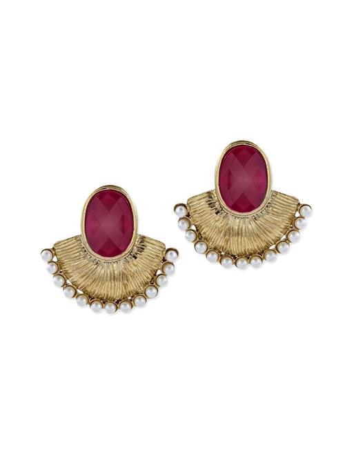 red brass drop earrings - 11827272 - Very Small Image - 1