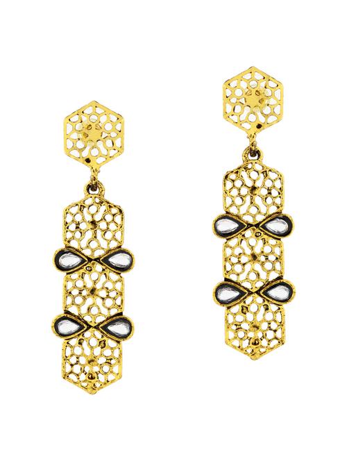 black brass drop earrings - 11827446 - Very Small Image - 1