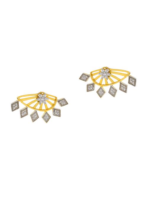 gold brass studs earrings - 11827512 - Very Small Image - 1