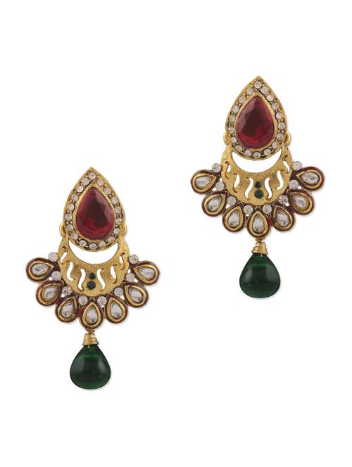 multicolour studded metallic earrings - 1182771 - Very Small Image - 1