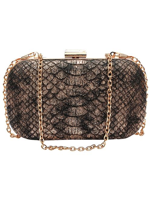 gold leatherette textured minaudiere - 11828283 - Very Small Image - 1