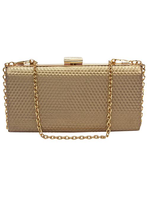 solid gold leatherette clutch - 11828290 - Very Small Image - 1