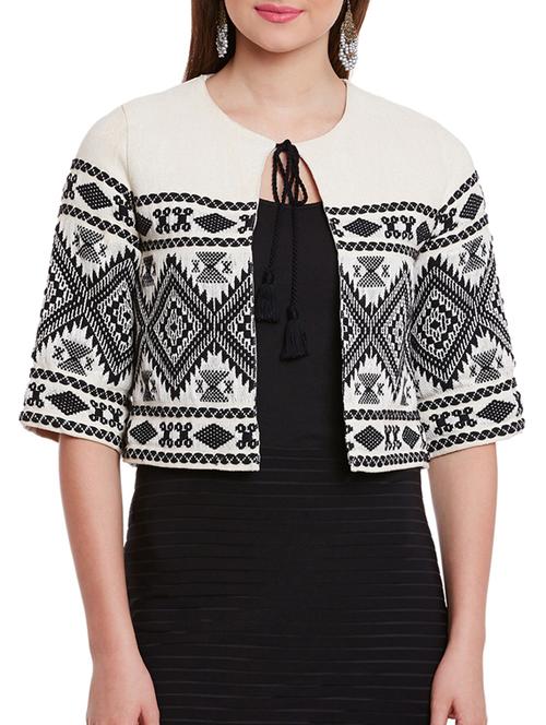 whiteprinted  cotton jacket - 11831368 - Very Small Image - 1