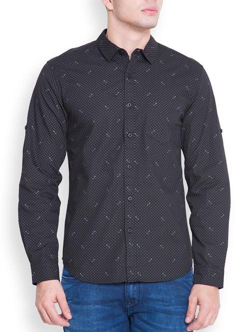 black cotton casual shirt - 11834832 - Very Small Image - 1