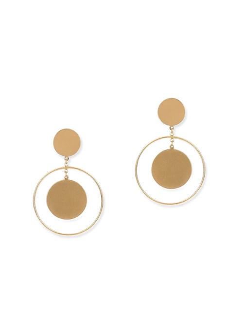 gold metal drop earring - 11835244 - Very Small Image - 1