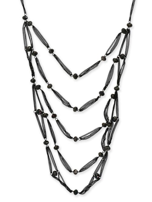 Black Metal Long Necklace - 11835390 - Very Small Image - 1