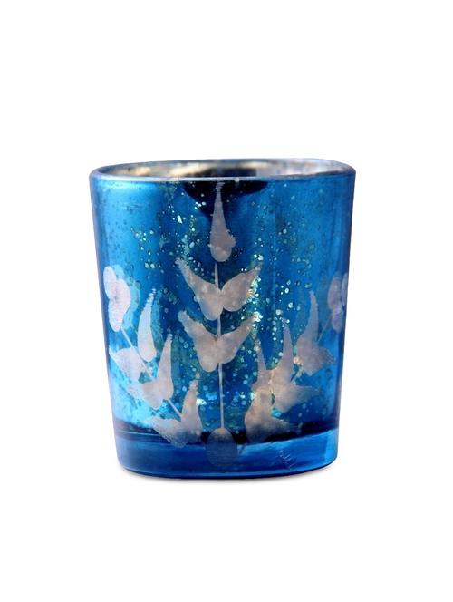 blue foliage patterned cup tea light holder - 1184242 - Very Small Image - 1