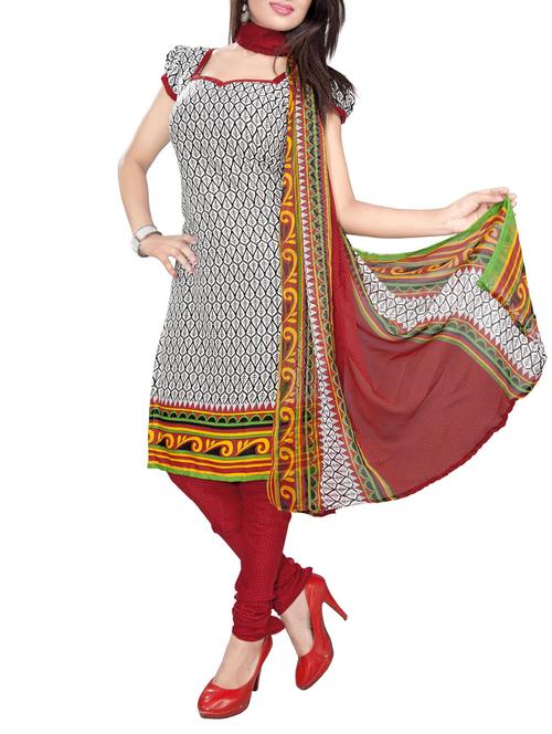 white crepe  dress material - 11843922 - Very Small Image - 1