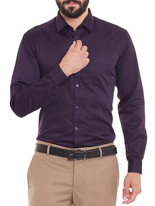 purple cotton formal shirt - 11854037 - Very Small Image - 1