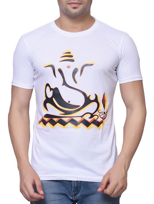 white printed cotton t-shirt - 11854969 - Very Small Image - 1