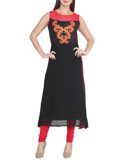 black georgette long kurta - 11856781 - Very Small Image - 1