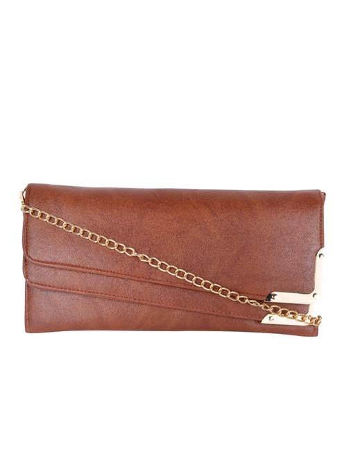 brown leatherette clutch - 11857976 - Very Small Image - 1