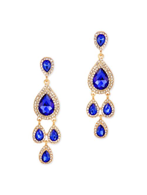 blue metal drop earring - 11860573 - Very Small Image - 1