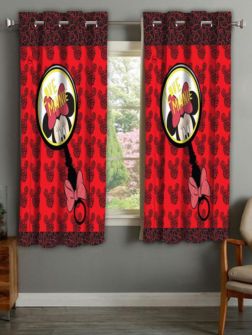 minnie mouse printed red polyester curtain - 11865153 - Very Small Image - 1