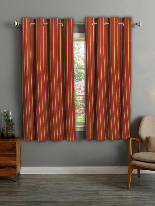 athom trendz splendor cotton window curtains- set of 2 pcs - 11865169 - Very Small Image - 1